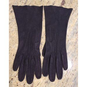 Vintage Size XS S 6 Thin Suede Leather Black Formal 10" Gloves